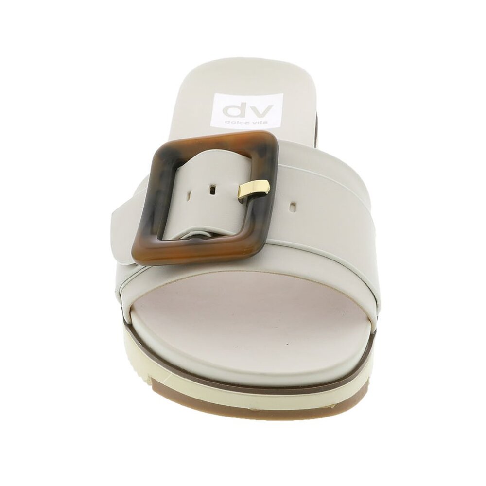 DV DOLCE VITA WOMEN'S CASTOR TORTOISE SHELL BUCKLE SANDALS IVORY🆕FAST😮💨⚡🚚 - Picture 6 of 15